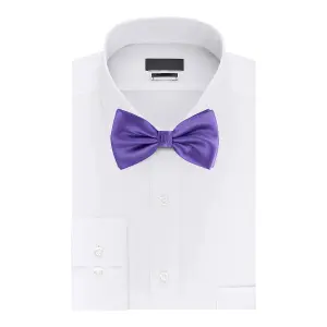 Purple Satin Polyester Bow Tie for Casual & Formal Wear, Wedding Party Accessory