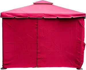 Red Gazebo with Nets Aluminium Frame and Powder coated Steel Roof,3x4x2.75m