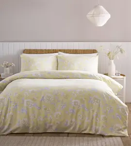 Mia King Duvet Cover Bedding Bed Set Floral Lemon Yellow