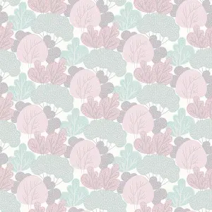 Muriva Pink Floral 3D effect Embossed Wallpaper