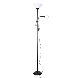 Luminosa Lisa Floor Lamp 1xE27 with Reading Light 1xE14 Black