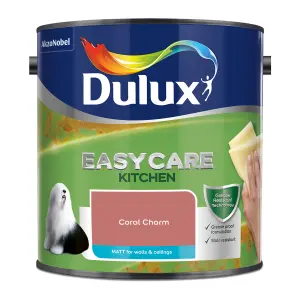 Dulux Easycare Kitchen Coral Charm Matt Wall paint, 2.5L