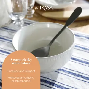 Mikasa Cranborne Stoneware Cereal Bowls, Set of 4, 15cm, Cream