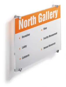 Durable CRYSTAL Frameless Acrylic Door Sign Holder Wall Mounted - A3