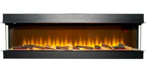 Adam Sahara Panoramic Media Wall Electric Fire, 61 Inch