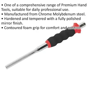 Premium 8mm Sheathed Parallel Pin Punch with Foam Grip - Chrome Molybdenum Steel Tool