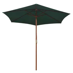 Berkfield Parasol 270x270 cm Wooden Pole Green