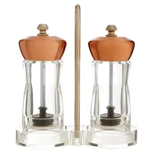 Interiors By Premier Elegant Cody Salt And Pepper Mill Set On Stand, Functional Salt And Pepper Mill, Durable Grinder Set