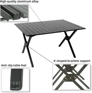 150 x 70 Portable Outdoor Picnic Table - Weather-Resistant Folding Camping Table with Carry Bag, X-Shape Support, Easy Assembly