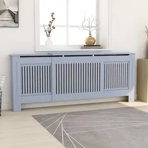 Berkfield MDF Radiator Cover Grey 205 cm