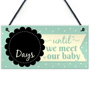 Red Ocean Chic Countdown New Baby Pregnancy Mum Hanging Wall Plaque Sign Baby Shower Gifts