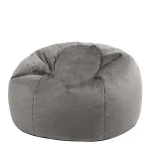 icon Aurora Classic Velvet Bean Bag Chair Charcoal Grey Bean Bags