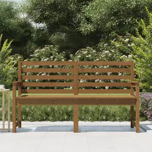 Berkfield Garden Bench Honey Brown 159.5x48x91.5 cm Solid Wood Pine