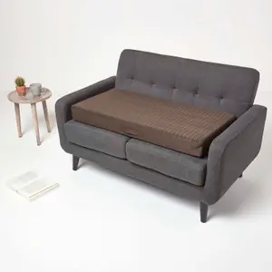 Homescapes Brown Suede Orthopaedic Foam 2 Seater Booster Cushion