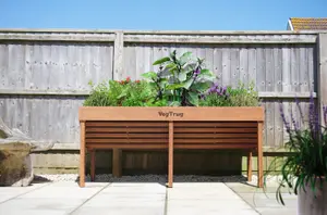 VegTrug Aluminium Raised Bed Planter 1.8m - Teak Wood Effect