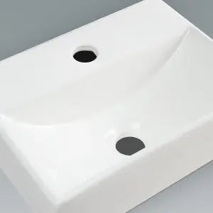 Nes Home 375 x 270mm Cloakroom Rectangle Counter Top Basin Sink