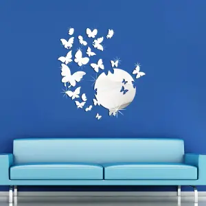 Mirror Butterflies Mix Mirror Stickers Nursery Home Decoration Gift Ideas 25 pieces