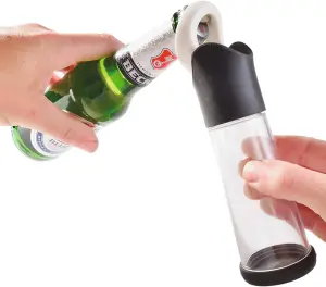 Bottle Opener with Built In Cap Collector - Home, Bar, Kitchen, Barbecue or Party Accessory - Measures H20 x 5.5cm Diameter