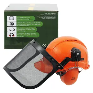 SPARES2GO Chainsaw Safety Helmet with Mesh Visor and Ear Muffs