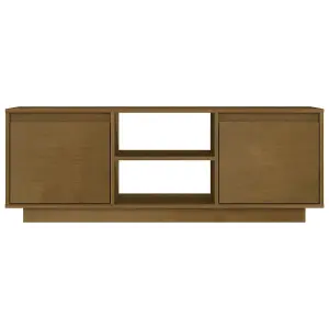 Berkfield TV Cabinet Honey Brown 110x30x40 cm Solid Pinewood