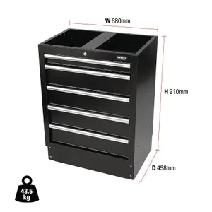 BUNKER Modular Floor Cabinet, 5 Drawer, 680mm 31387