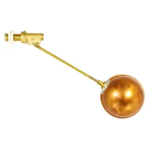 SPARES2GO Toilet Float Valve 1/2" Part 1 BS1212/1 High Pressure Side Entry 4 1/2" Copper Ball Kit