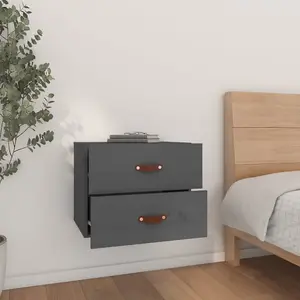 Berkfield Wall-mounted Bedside Cabinets 2 pcs Grey 50x36x40 cm