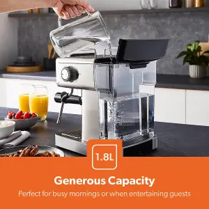 Geepas Espresso Coffee Machine & Conical Burr Coffee Grinder Combo Set