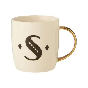 Maison by Premier Mimo Diamond Deco S Letter Monogram Mug