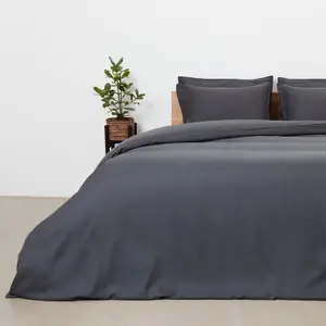 Bamboo & French Linen Complete Bedding Set Slate Grey