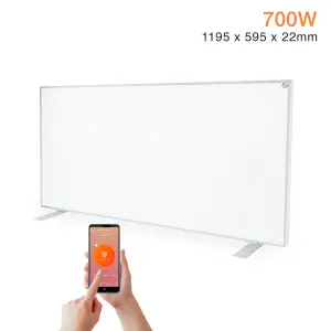 700W Portable Remote Controllable & Wi-Fi Electric Infrared panel Heater (Feet Included)