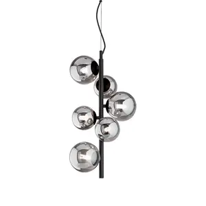 Luminosa Perlage 6 Light Globe Pendant Ceiling Light Black