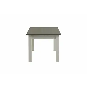 Pine Solid Wood Dining Table White/Grey / 78cm H x 120cm L x 78cm W