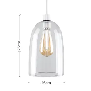 ValueLights Kira Modern Clear Dome Shaped Glass Ceiling Pendant Light Shade