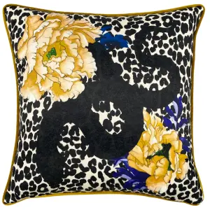 furn. Serpentine Animal Print Velvet Feather Filled Cushion