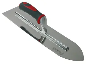 Faithfull Flooring Trowel Stainless Steel Soft Grip Handle 16 x 4in FAISGTFL16SS