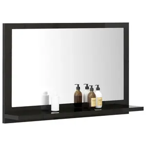 Dorlene Framed Wall Mounted Bathroom Mirror Brown Oak / 60 cm