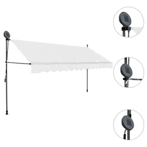 Berkfield Manual Retractable Awning with LED 400 cm Cream