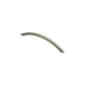 2x Curved Bow Cabinet Pull Handle 153 x 10mm 128mm Fixing Centres Satin Nickel