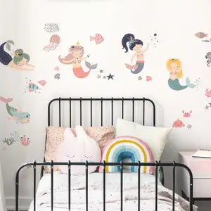 RoomMates Pastel Sweet Mermaids Peel & Stick Wall Decals