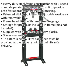 30 Tonne Heavy Duty Hydraulic Press - Premium Steel Frame for Workshop Use