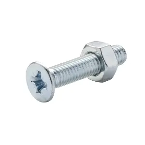 Diall M6 Pozidriv Countersunk Zinc-plated Carbon steel Machine screw & nut (Dia)6mm (L)30mm, Pack of 20