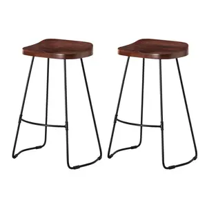 Gallitzin Solid Wood Kitchen Counter Bar Stool (Set of 2) Walnut / Counter Stool (68.5cm Seat Height)