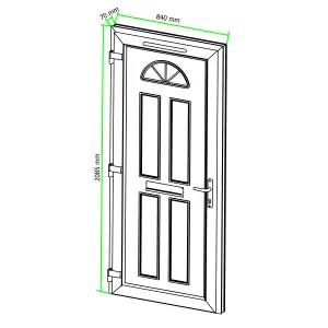 Fortia Lorne Clear Glazed White RH External Front Door set, (H)2085mm (W)840mm