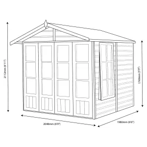 Shire Kensington 7x7 ft Toughened glass & 2 windows Apex Wooden Summer house - Assembly service included