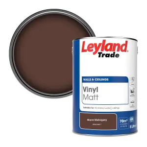 Leyland Trade Vinyl Matt Walls & Ceilings Emulsion Paint Warm Mahogany (PPG1060-7) 5L