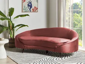 Beliani Glam Velvet Sofa Red SAVAR