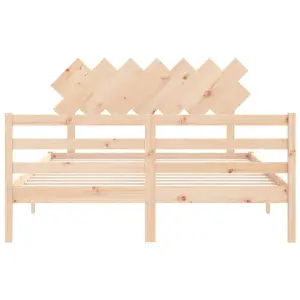 Berkfield Bed Frame with Headboard 140x200 cm Solid Wood