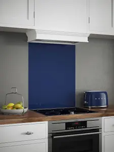 Midnight Blue Glass Kitchen Self Adhesive Splashback 600mm x 750mm