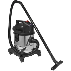 1000W Wet & Dry Vacuum Cleaner - 20L High Impact Metal Drum - Low Noise - 230V